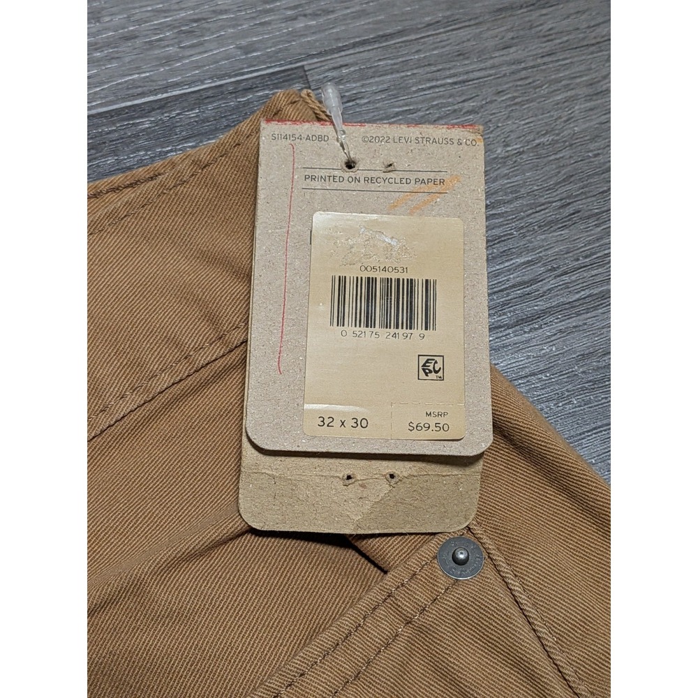 New With Tags Levi's Men's Brown 514 Straight Fit 100% Cotton Jeans Size 32X30 - Picture 4 of 9